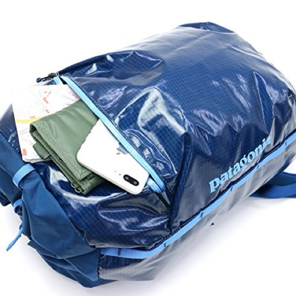 Patagonia Lightweight Black Hole Cinch Backpack Ripstop Blue Outdoor Hiking - Picture 3 of 16